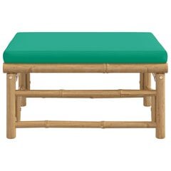 vidaXL Sodo pakoja su žalios spalvos pagalvėle, bambukas kaina ir informacija | Lauko kėdės, foteliai, pufai | pigu.lt