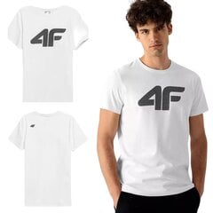 Marškinėliai vyrams 4F, balti kaina ir informacija | Vyriški marškinėliai | pigu.lt