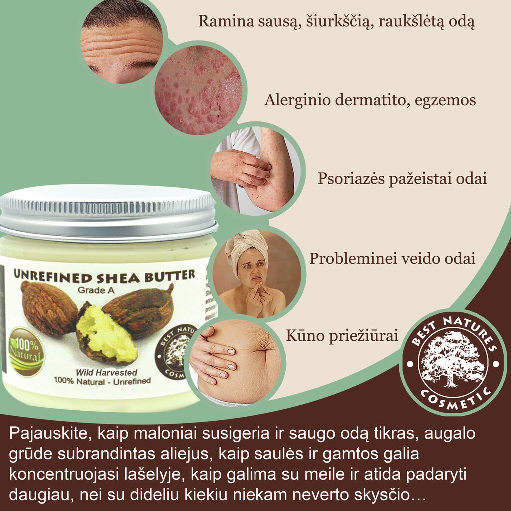 Taukmedžio sviestas Best Natures Cosmetic, 150 ml цена и информация | Kūno kremai, losjonai | pigu.lt