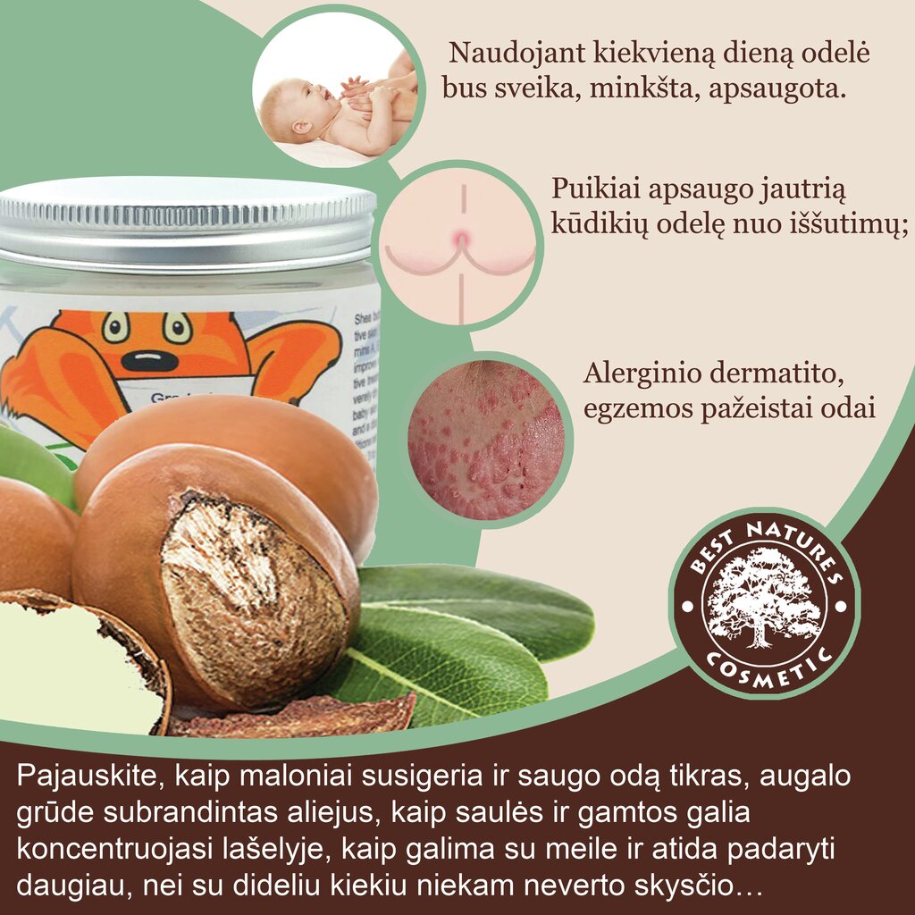 Taukmedžio sviestas naujagimiams ir vaikams Best Natures Cosmetic, 150ml kaina ir informacija | Kosmetika vaikams ir mamoms | pigu.lt