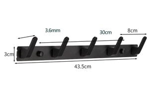 Держатель с крючками A3 цена и информация | Аксессуары для ванной комнаты | pigu.lt