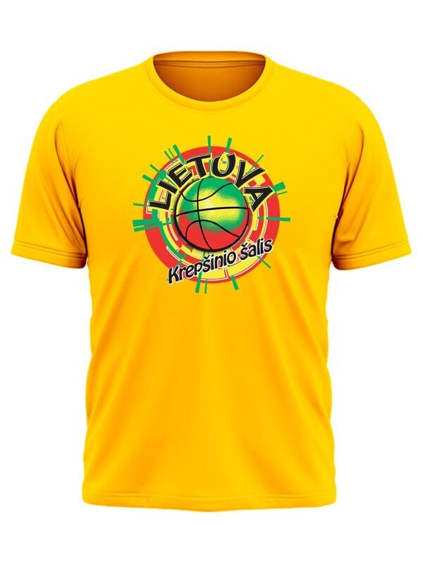 Marškinėliai vyrams su užrašu Lietuva krepšinio šalis kaina ir informacija | Lietuviška sirgalių atributika | pigu.lt