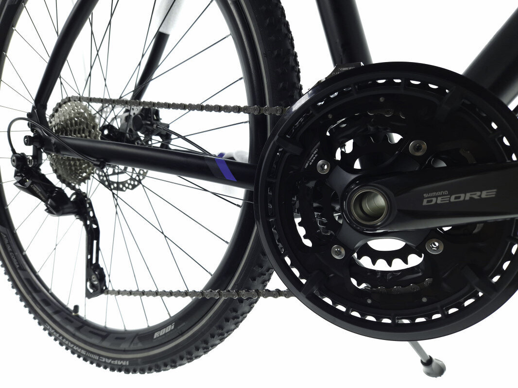Vyriškas dviratis Kands Avangarde, 182-200 cm, aliuminio rėmas, su amortizatoriumi, 28" aliumininiai ratai, 27 pavarų Shimano perjungėjas, Juoda kaina ir informacija | Dviračiai | pigu.lt