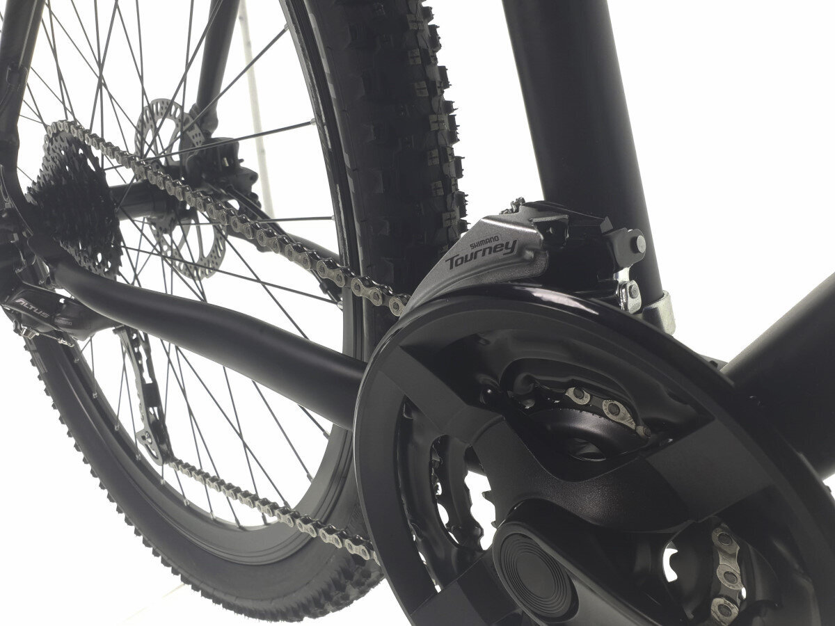 Vyriškas dviratis Kands Comp-er, 166-181 cm, aliuminio rėmas, su amortizatoriumi, 28" aliumininiai ratai, 27 pavarų Shimano perjungėjas, Juoda цена и информация | Dviračiai | pigu.lt