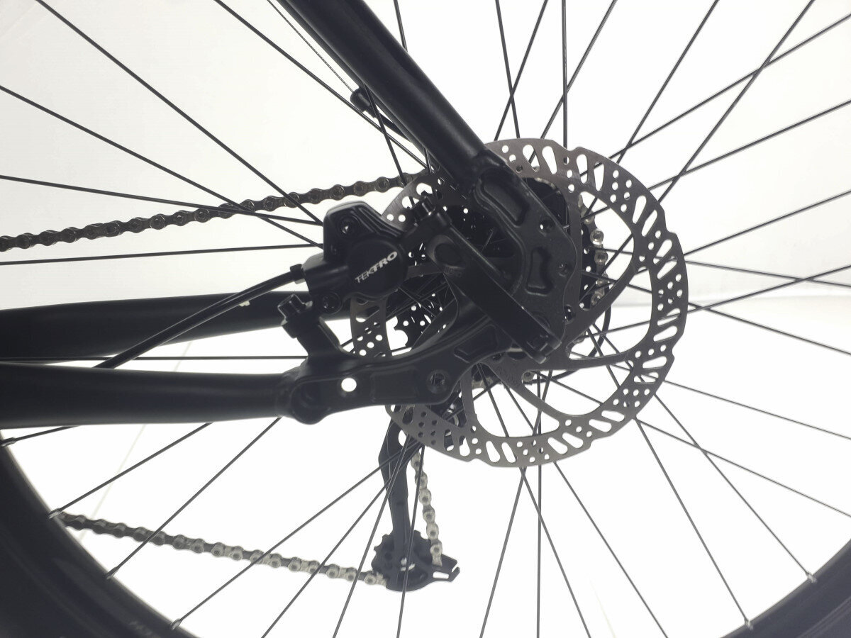 Vyriškas dviratis Kands Comp-er, 166-181 cm, aliuminio rėmas, su amortizatoriumi, 28" aliumininiai ratai, 27 pavarų Shimano perjungėjas, Juoda kaina ir informacija | Dviračiai | pigu.lt