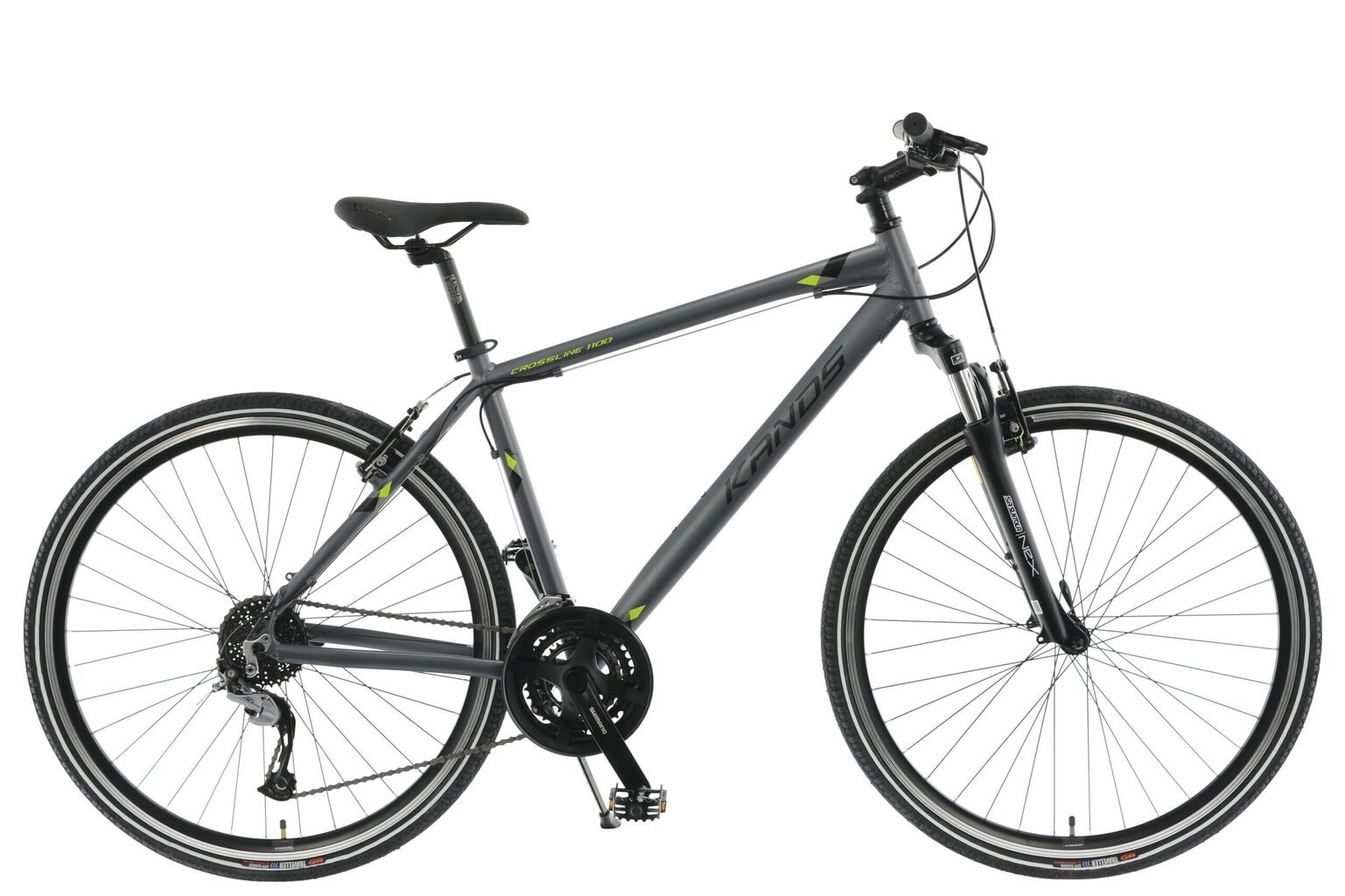 Vyriškas dviratis Kands Crossline 1100, Alu, Shimano, 166-181 cm, 28", pilkas kaina ir informacija | Dviračiai | pigu.lt