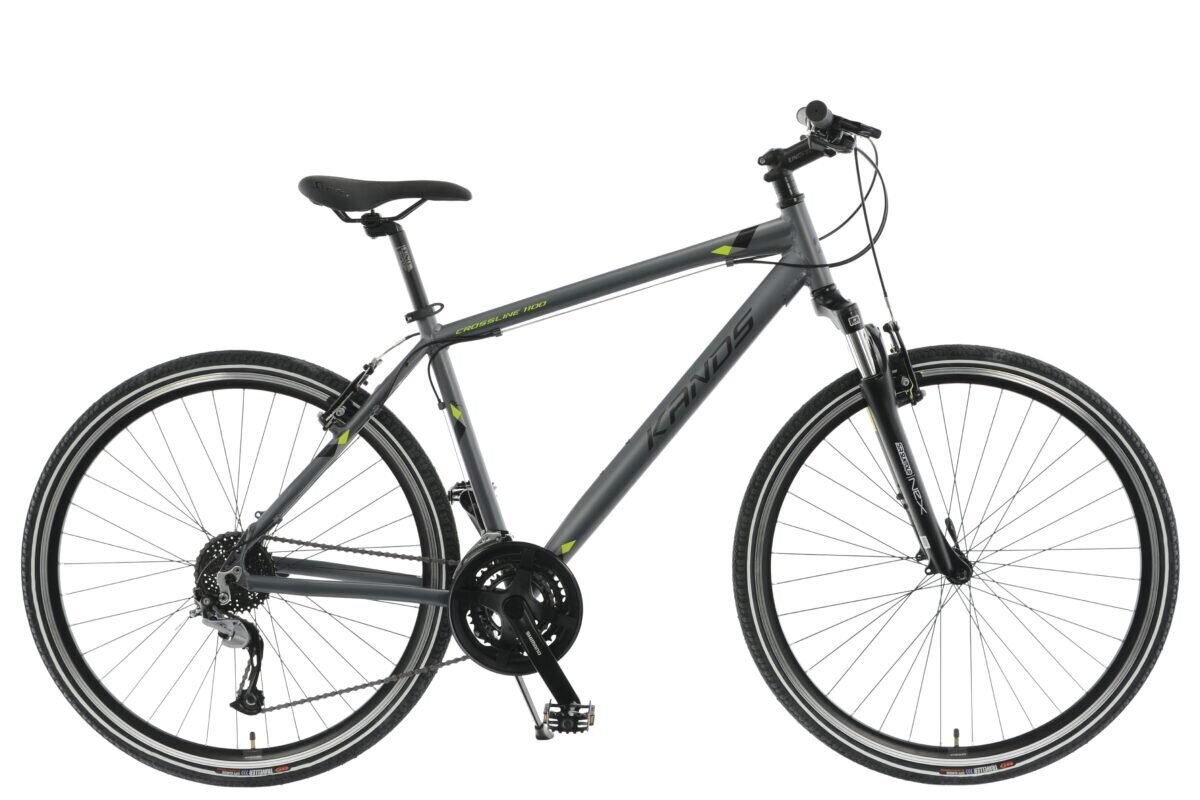 Vyriškas dviratis Kands Crossline 1100, Alu, Shimano, 182-200 cm, 28",  pilkas kaina | pigu.lt