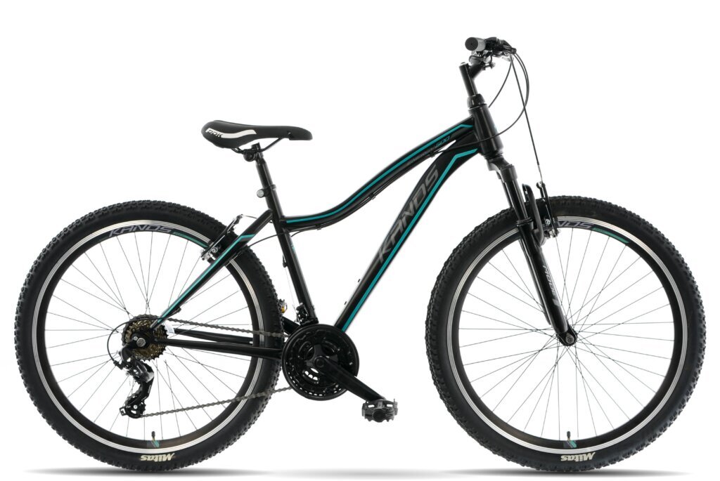 Moteriškas dviratis MTB Kands Energy 500, 150-167 cm, 27,5" aliumininiai ratai, Juoda/Turkis kaina ir informacija | Dviračiai | pigu.lt