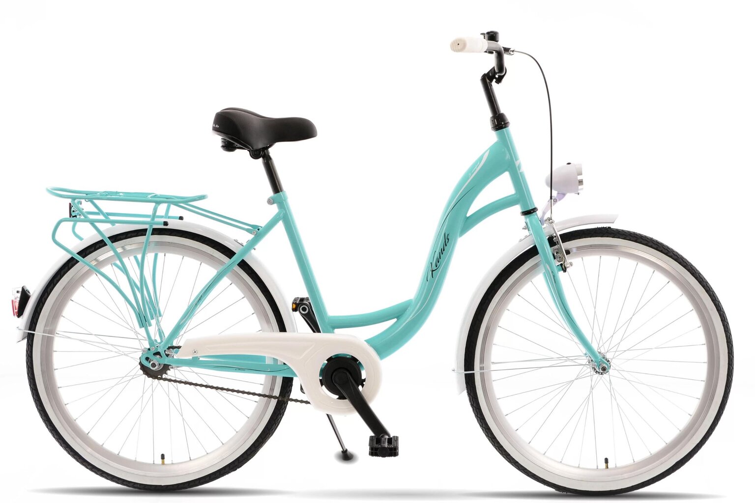 Moteriškas dviratis Kands S-Comfort, 155-180 cm, 26" aliumininiai ratai, pintas krepšys, Mėtų kaina ir informacija | Dviračiai | pigu.lt