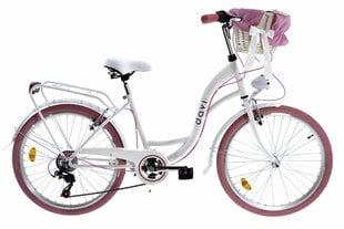 Vaikiškas dviratis Davi Amelia 6 spd Shimano, 130-165 cm, 24", baltas kaina ir informacija | Dviračiai | pigu.lt