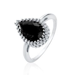 Серебряное кольцо с черным цирконием, EU-15 Z1957AR_B цена и информация | Кольца | pigu.lt