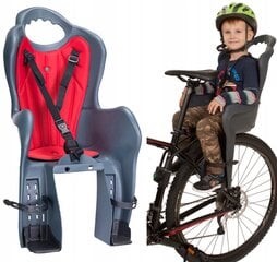 Vaikiška galinė dviračio kėdutė HTP Elibas P-0021, pilka kaina ir informacija | Dviračių kėdutės vaikams | pigu.lt