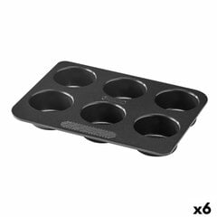 Форма для мини-тарталеток Pyrex Magic Чёрный 24 x 18 x 3 cm (6 штук) цена и информация | Формы, посуда для выпечки | pigu.lt