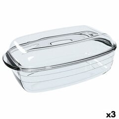 Форма для выпечки Ô Cuisine Прямоугольный С крышкой 37,5 x 22,5 x 10,6 cm Прозрачный (3 штук) цена и информация | Формы, посуда для выпечки | pigu.lt