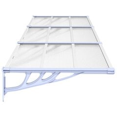 vidaXL Stogelis durims, pilkas ir skaidrus, 297,5x90cm, polikarbonatas цена и информация | Зонты, маркизы, стойки | pigu.lt