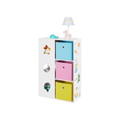 Vaikų kambario lentyna su daiktadėžėmis Songmics GKR330W01, įvairių spalvų kaina ir informacija | Vaikiškos lentynos | pigu.lt