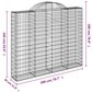 Išlenkti gabiono krepšiai vidaXL, 200x30x160/180 cm kaina ir informacija | Tvoros ir jų priedai | pigu.lt