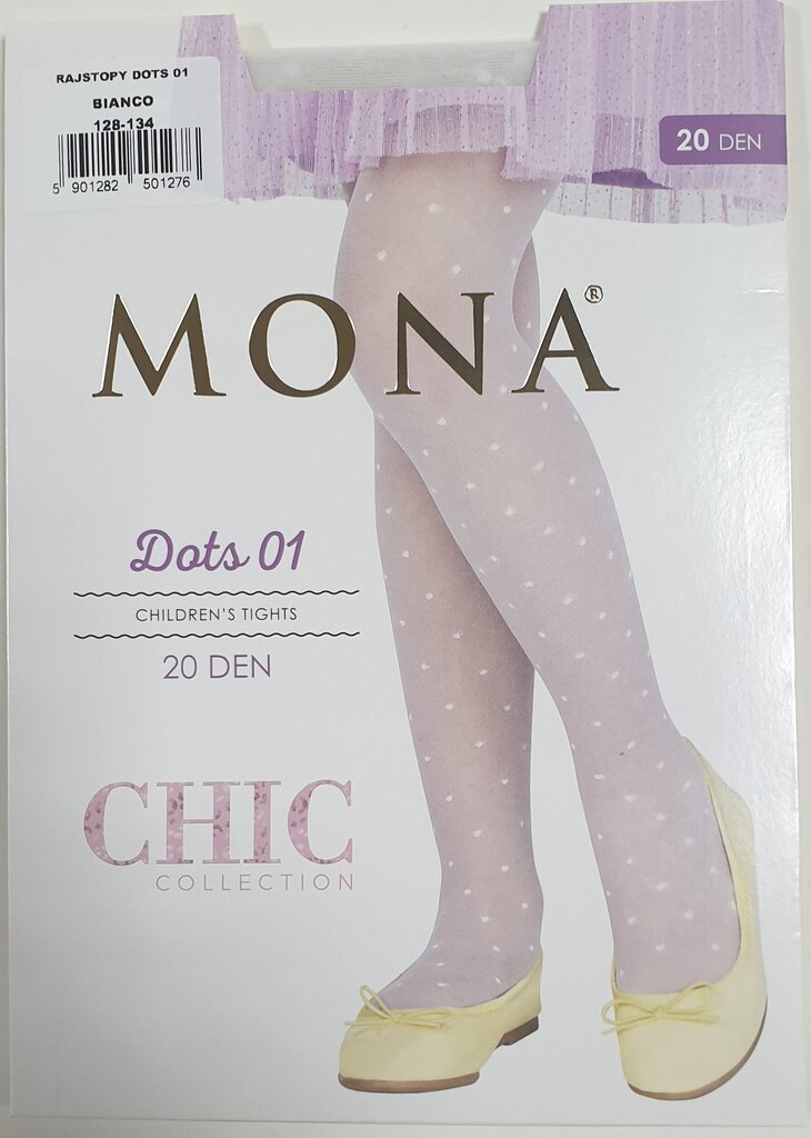 Pėdkelnės mergaitėms Mona Dots 01, baltos, 20 DEN цена и информация | Kojinės, pėdkelnės mergaitėms | pigu.lt