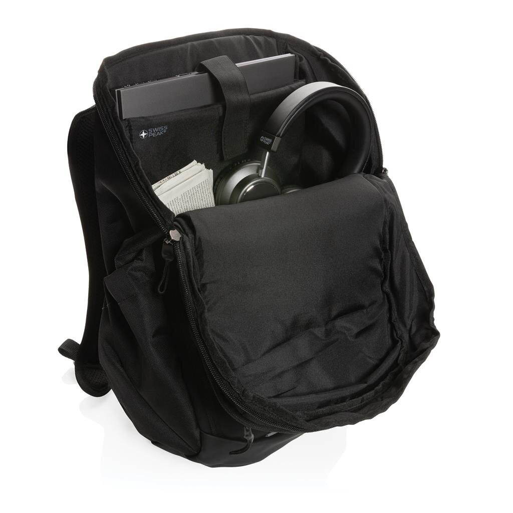 Kuprinė nešiojamam kompiuteriui 15,6" Swiss Peak Aware™, 19L, juoda kaina ir informacija | Kuprinės ir krepšiai | pigu.lt