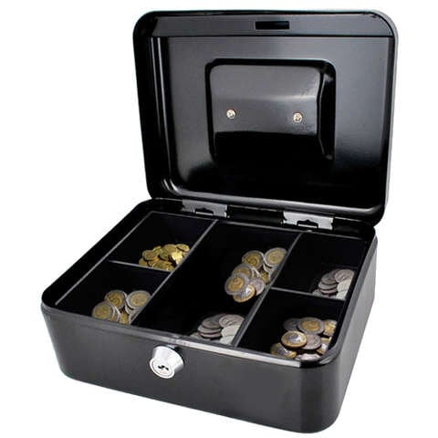 Metalinė dėžutė pinigams, 20x16x9 cm kaina ir informacija | Seifai | pigu.lt