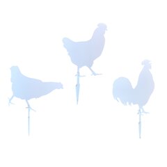 Metalinės sodo dekoracijos Naminiai paukščiai GMB 3 vnt. baltos kaina ir informacija | Sodo dekoracijos | pigu.lt