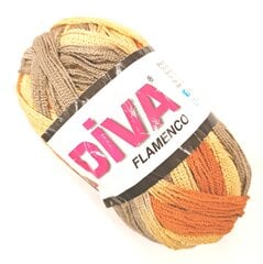 Пряжа для вязания Diva Flamenco 100г; окрас пестрый 1М15 цена и информация | Принадлежности для вязания | pigu.lt
