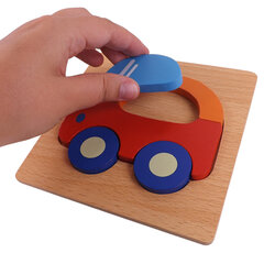 Medinė dėlionė automobilis kaina ir informacija | Žaislai kūdikiams | pigu.lt