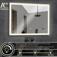 Зеркало для ванной, 100х60 см, прозрачное цена и информация | Зеркала в ванную | pigu.lt