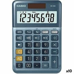 Калькулятор Casio MS-80E Синий (10 штук) цена и информация | Kanceliarinės prekės | pigu.lt