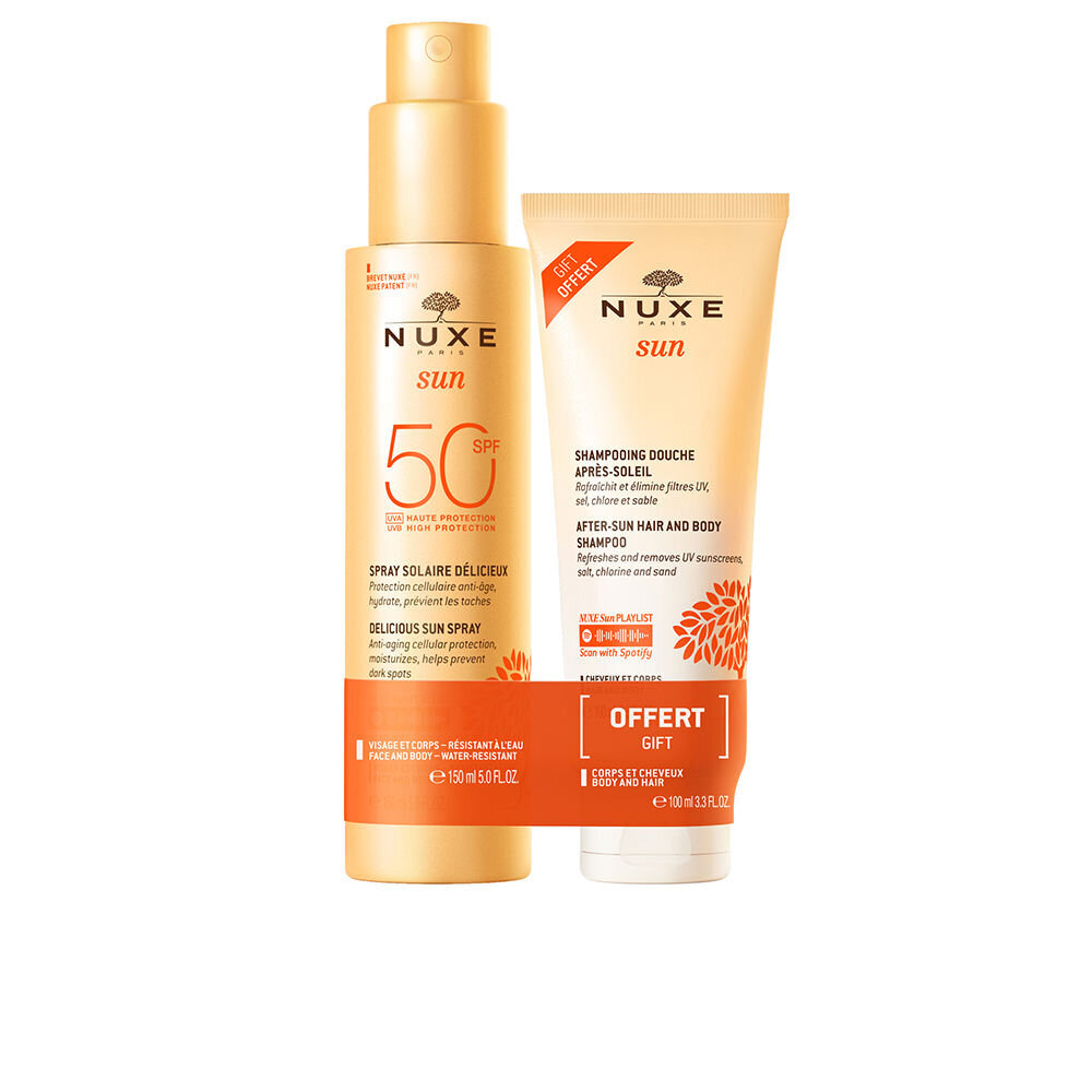 Rinkinys Nuxe Sun: apsauginis purškiklis nuo saulės SPF50, 150 ml + šampūnas, 100 ml kaina ir informacija | Kremai nuo saulės | pigu.lt