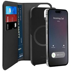 Puro Wallet Detachable iPhone 14 Plus 6,7" 2w1 MagSafe czarne|black PUIPC1467BKMAG1BLK цена и информация | Чехлы для телефонов | pigu.lt