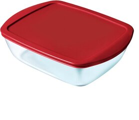 Прямоугольная коробочка для завтрака с крышкой Pyrex Cook & Store Прямоугольный 1 L Красный Cтекло (6 штук) цена и информация | Посуда для хранения еды | pigu.lt