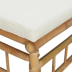 vidaXL Sodo pakoja su kreminės baltos spalvos pagalvėle, bambukas kaina ir informacija | Lauko kėdės, foteliai, pufai | pigu.lt