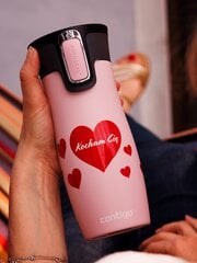 "Contigo West Loop Hearts" termo puodelis 470 ml - Pink Hearts kaina ir informacija | Termosai, termopuodeliai | pigu.lt