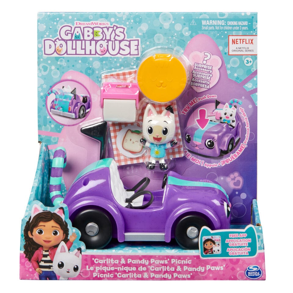Gyvūnėlis su automobiliu Gabby's Cat Dollhouse Kicifura ir Panda Picnic Car kaina ir informacija | Žaislai berniukams | pigu.lt