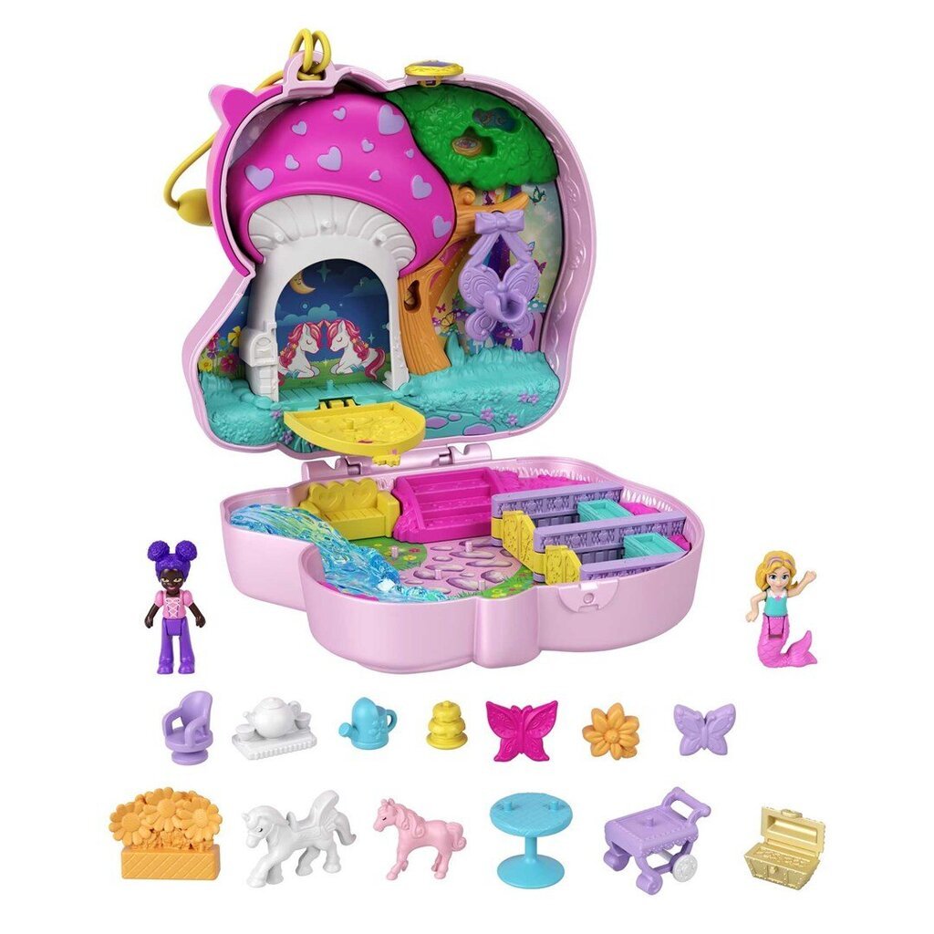 Lėlių rinkinys su priedais Polly Pocket Unicorn Forest Compact цена и информация | Žaislai mergaitėms | pigu.lt