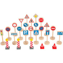 Комплект дорожных знаков, 25 шт., Small Foot цена и информация | Игрушки для мальчиков | pigu.lt