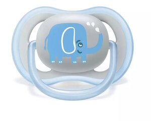 Пустышка Philips Avent Ultra Air Deco Grey Elephant SCF086/78, 6-18 месяцев, 1 штука цена и информация | Пустышки | pigu.lt