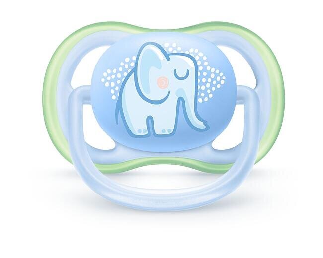 Čiulptukas Philips Avent Ultra Air Deco Blue Elephant SCF086/01, 0-6 mėn, 1 vnt. цена и информация | Čiulptukai | pigu.lt