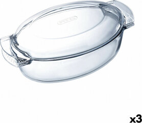 Форма для выпечки Pyrex Classic С крышкой овальная 39 x 23 x 15 cm Прозрачный Cтекло (3 штук) цена и информация | Формы, посуда для выпечки | pigu.lt