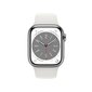 Apple Watch Series 8 GPS + Cellular 41mm Silver Stainless Steel Case ,White Sport Band - MNJ53KS/A kaina ir informacija | Išmanieji laikrodžiai (smartwatch) | pigu.lt