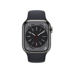 Apple Watch Series 8 GPS + Cellular 41мм Корпус из графитовой нержавеющей стали, спортивный ремешок Midnight - MNJJ3KS/A цена и информация | Смарт-часы (smartwatch) | pigu.lt