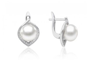 Sidabriniai auskarai moterims Diamond Pearl kaina ir informacija | Auskarai | pigu.lt