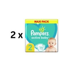 Sauskelnės Pampers Active Baby Maxi Pack S2(4-8kg), 144 vnt. kaina ir informacija | Sauskelnės | pigu.lt