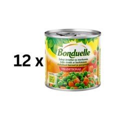 Žirneliai su morkomis kubeliais Bonduelle, 400 g / 240 g x 12 vnt. kaina ir informacija | Konservuotas maistas | pigu.lt