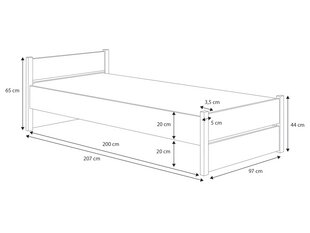Кровать ADRK Marcello, 200x90 см, белая цена и информация | Кровати | pigu.lt