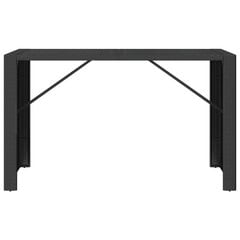 vidaXL Stalas su stikliniu stalviršiu, juodas, 185x80x110cm, ratanas kaina ir informacija | Lauko stalai, staliukai | pigu.lt