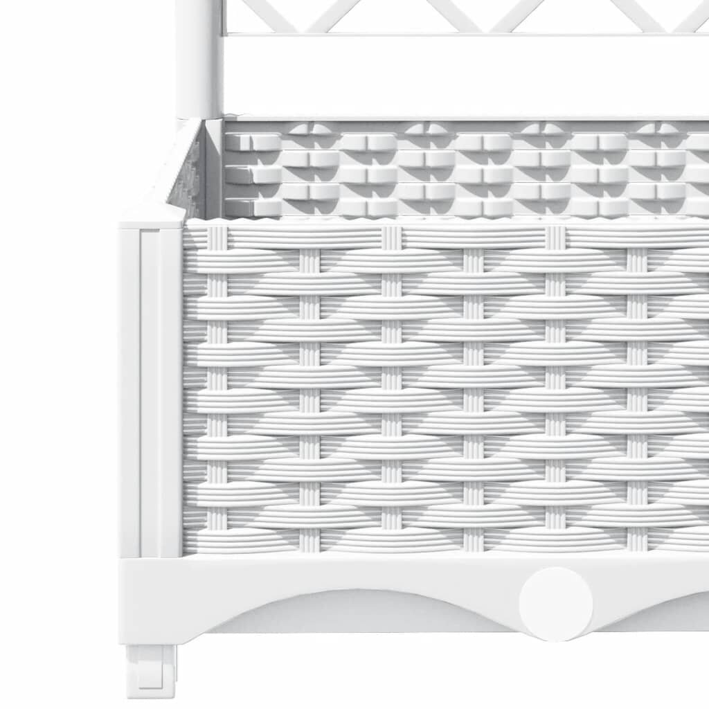 Sodo lovelis su treliažu vidaXL, baltas, 80x40x121,5cm kaina ir informacija | Vazonai | pigu.lt