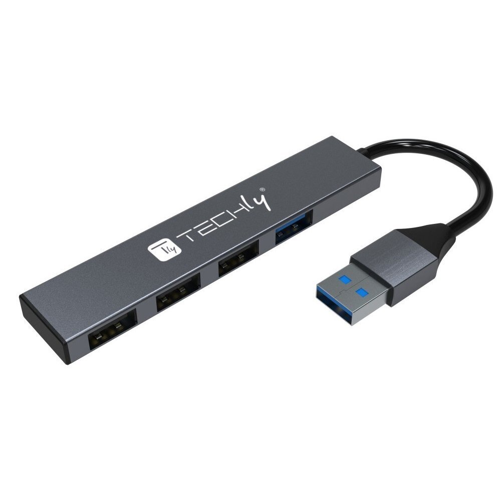 Techly IUSB32-HUB4A-3U2SL kaina ir informacija | Adapteriai, USB šakotuvai | pigu.lt