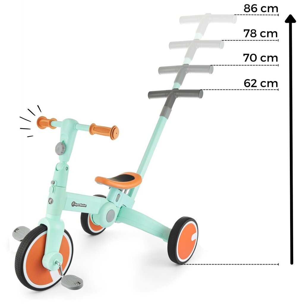 Triratukas HyperMotion Tobi Rocket 5in1, pilkas kaina ir informacija | Triratukai | pigu.lt